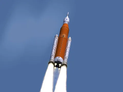 The Space Launch System (SLS), will send people to the moon. The SLS is designed to send humans to Mars one day. (courtesy: NASA) The Space Launch System (SLS), will send people to the moon. The SLS is designed to send humans to Mars one day. (courtesy: NASA)